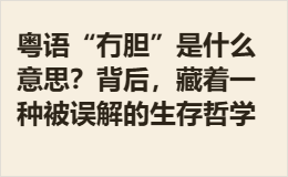 粤语“冇胆”是什么意思？背后，藏着一种被误解的生存哲学
