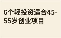 6个轻投资适合45-55岁创业项目